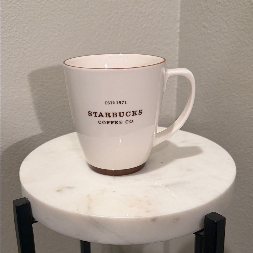 Starbucks Cream Mug with Brown Accents